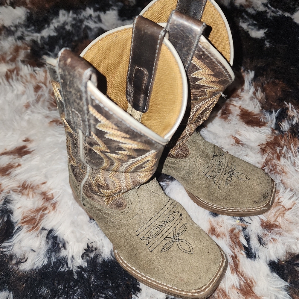 Dan Post Brown and Tan Western Cowboy Boots